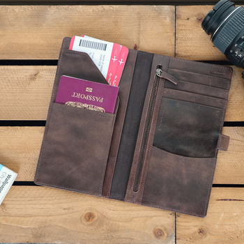 Personalised Vintage Leather Travel Wallet, 2 of 11