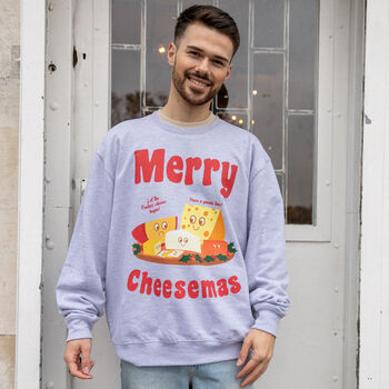 Merry Cheesemas Men's Christmas Jumper, 3 of 4