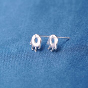 Silver Donut Stud Earrings, Emoji Stud Earrings, Small Dainty Studs, 4 of 7