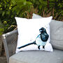Inky Magpie Water Resistant Outdoor Garden Cushion, thumbnail 6 of 8