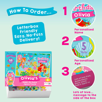 Personalised Mermaids Birthday Jigsaw Puzzle, 7 of 10