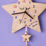 Children's Personalised Oak Wood Star Rainbow Clock, thumbnail 5 of 8