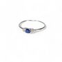Sapphire Ring Cz Rose Or Gold Plated 925 Silver, thumbnail 3 of 9