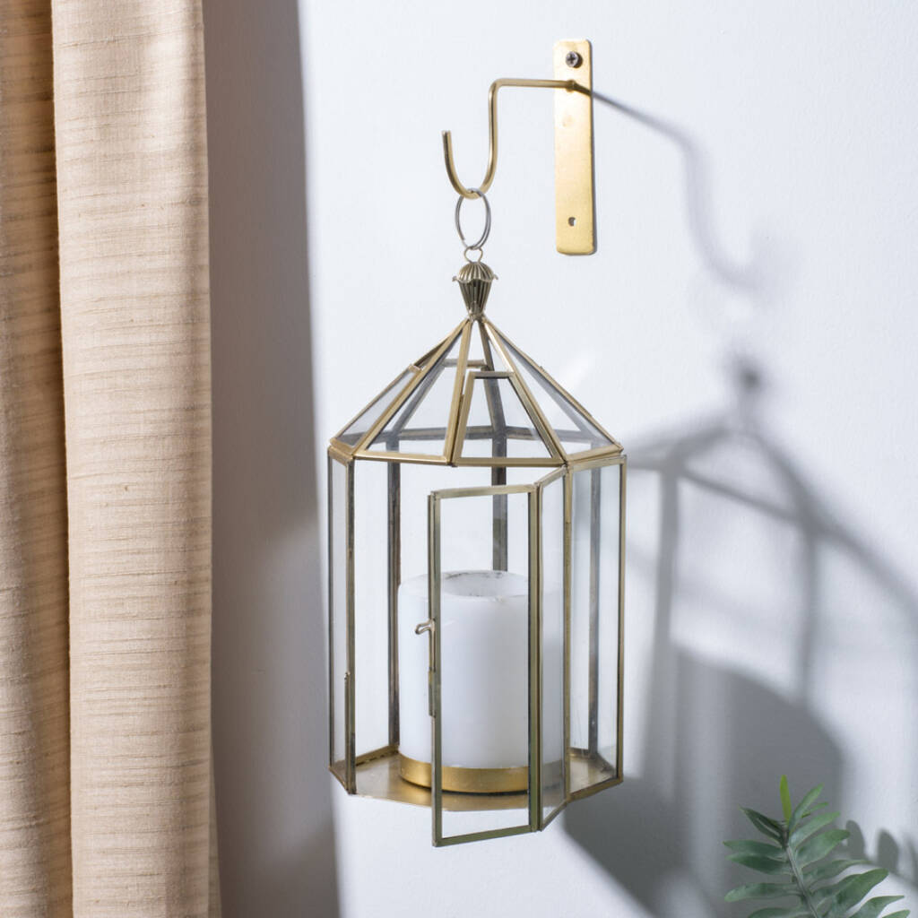 Glass Lantern With Antique Gold Or Silver Frame 'Chhat', 1 of 6