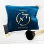 Personalised Velvet Zodiac Star Sign Makeup Bag Birthday Gift For Her, thumbnail 5 of 11