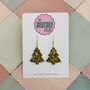 Green And Red Christmas Tree Glitter Resin Earrings / Traditional Holiday Jewellery / Christmas Gift / Secret Santa Gift, thumbnail 1 of 10