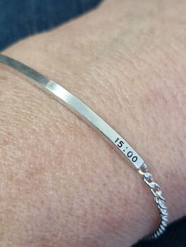 Personalised Silver ID Time Bracelet, 5 of 5