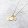Gold Plated Mother And Child Initial Heart Necklace, thumbnail 1 of 4