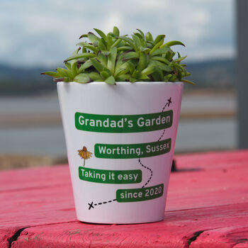 Personalised 'Road Signs' Garden Plant Pot Gift For Father's Day Or Retirement, 2 of 3