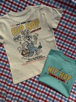 Hip Hop I Don't Stop Retro Easter Kids Organic T Shirt, 2 of 3