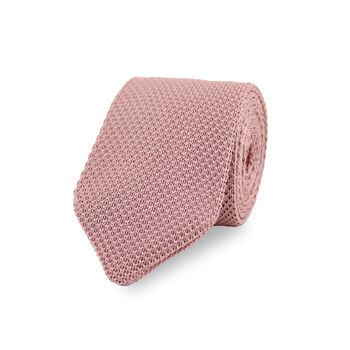 Wedding Handmade Polyester Knitted Tie In Dusty Pink, 8 of 12