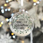 Personalised Mistletoe Wreath Christmas Tree Glitter Bauble, thumbnail 1 of 5