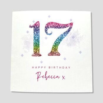 17th Birthday Card Personalised For Her, 3 of 3