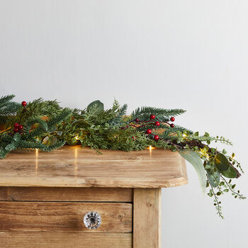 Pine And Red Berry Christmas Garland, 2 of 4