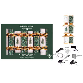 Premium Green White And Gold Christmas Tree Crackers X Eight, 3 of 8