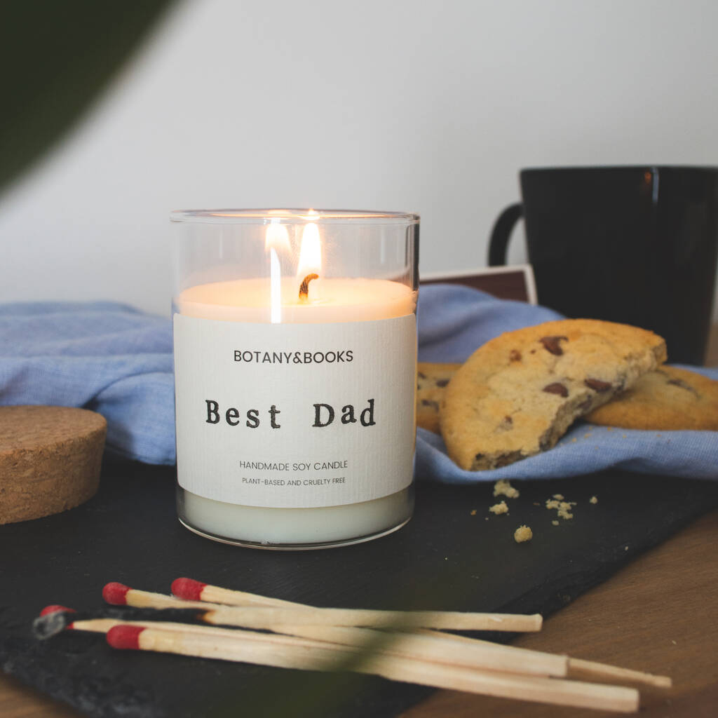 Personalised Father's Day Bespoke Scented Candle By Botany&Books