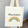 Personalised Rainbow Teacher Tote Bag, thumbnail 1 of 2