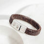 Dad's Engraved Hand Or Foot Print Leather Bracelet, thumbnail 1 of 6