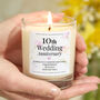 10th Wedding Anniversary Gift Personalised Handmade Candle, thumbnail 1 of 6