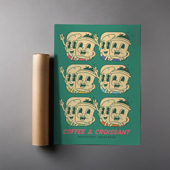 Coffee And Croissant Matte Art Print, 3 of 6