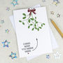 Mistletoe Wishes Personalised Christmas Card, thumbnail 2 of 3