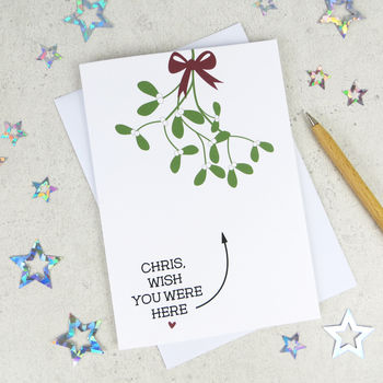 Mistletoe Wishes Personalised Christmas Card, 2 of 3
