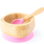 Bamboo Bowl And Spoon Set Pink, thumbnail 4 of 7