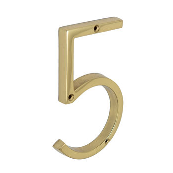Brass Bee Premium House Numbers In Brass Five Inch, 7 of 11