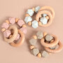 Personalised Pink Baby Teether Rattle, thumbnail 2 of 2