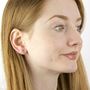 Contemporary Thin Line Bar Stud Earrings, thumbnail 4 of 10