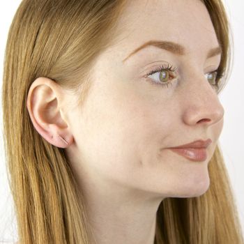 Contemporary Thin Line Bar Stud Earrings, 4 of 10