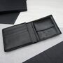 Personalised Men's Rfid Black Leather Trifold Wallet, thumbnail 3 of 6