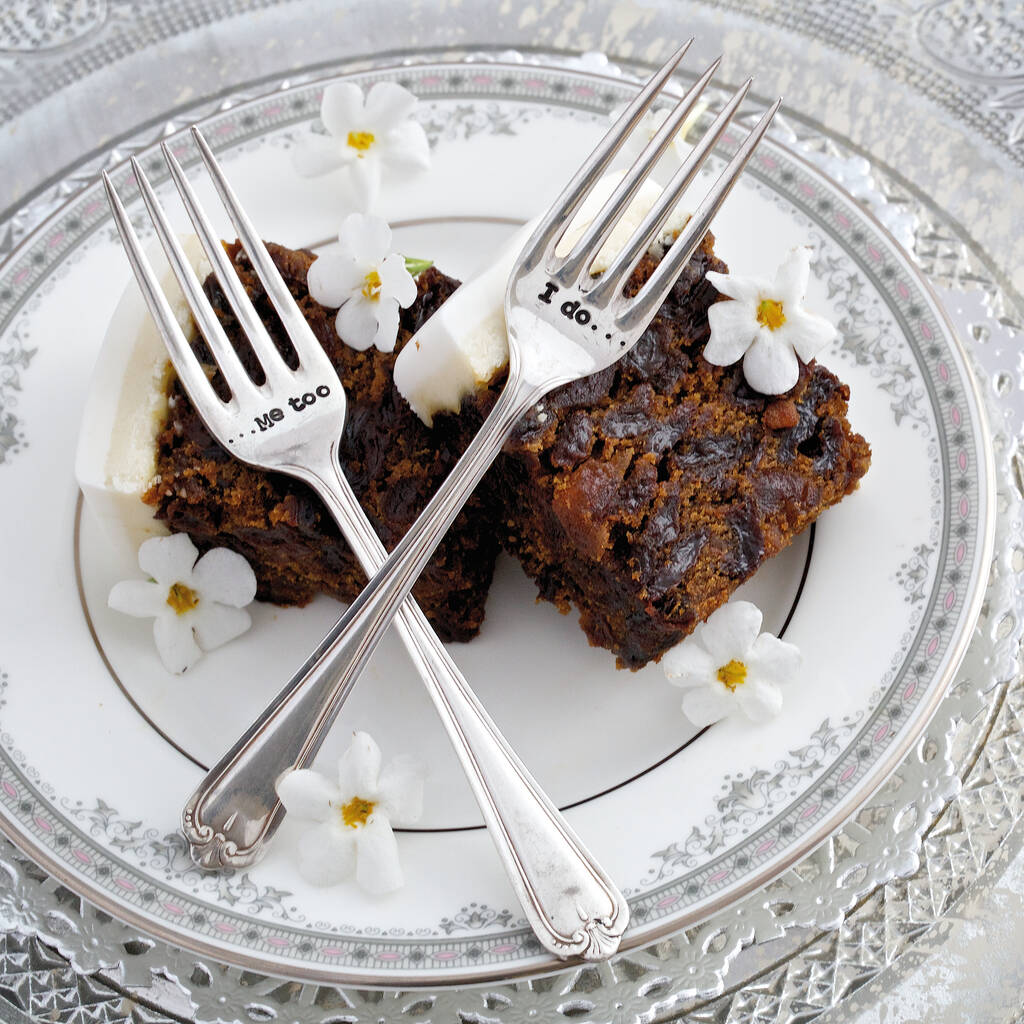 Personalised Vintage Cake Slice, Knife And Forks Set By La De Da