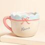 Cream Ceramic Scallop Edge Bow Nana Mug, thumbnail 1 of 3