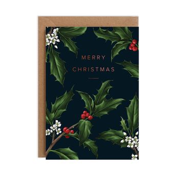 Black Holly 'Merry Christmas' Copper Foil, 2 of 3