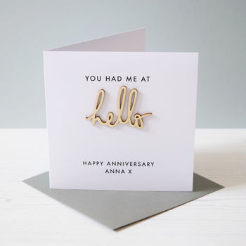 Personalised 'You Had Me At Hello' Card, 4 of 4