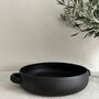 Large Black Handmade Stoneware Casserole Dish, thumbnail 2 of 6