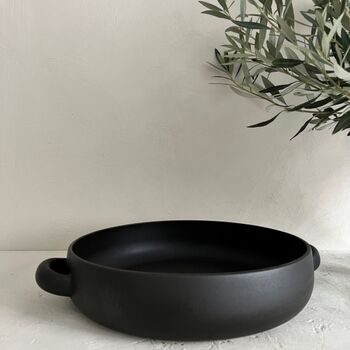 Large Black Handmade Stoneware Casserole Dish, 2 of 6