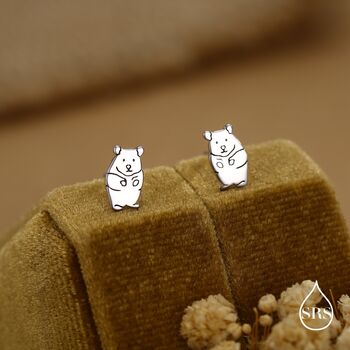 Kawaii Hamster Stud Earrings Sterling Silver, 3 of 12