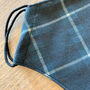 3D Pure Cotton Navy Blue Checked Pattern Face Mask, thumbnail 5 of 5