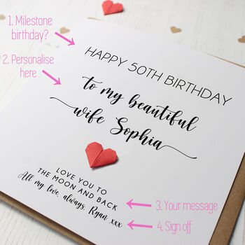Personalised Birthday Card For Wife, 2 of 6