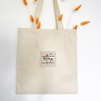 Hand Embroidered Plant Tote Bag, 4 of 9