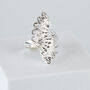 Sterling Silver Fan Design Adjustable Ring, thumbnail 1 of 6