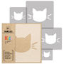 Reusable Plastic Stencils Five Pcs Cat With Brushes, thumbnail 2 of 5