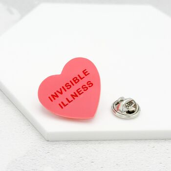 Invisible Illness Heart Pin Badge, 5 of 9
