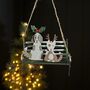 Dogs On A Park Bench Hanging Christmas Decoration, thumbnail 1 of 2