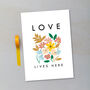 Abstract Flowers Love Lives Here Print A4, thumbnail 2 of 2