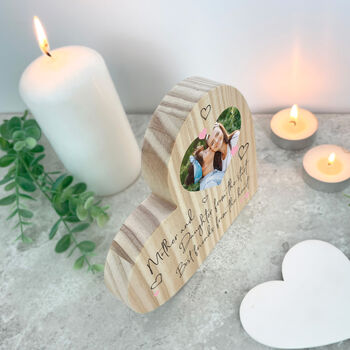Personalised Mother And Daughter/Son Best Friends Photo Wooden Heart, 4 of 7