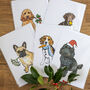 Black Greyhound Christmas Card, thumbnail 2 of 7