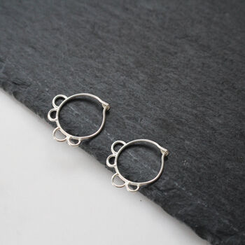 Scalloped Hoop Earrings 9ct Gold Or Sterling Silver, 3 of 4